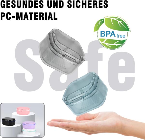 Caja Para Dentadura Postiza Con Cepillo Limpiador, Caja De Ferula Dental, Limpiador Retenedor Dental, Caja Dentadura Ortodoncia, Kit Limpieza De Dentaduras Postizas Para Remojo Limpieza, Azul - Image 2
