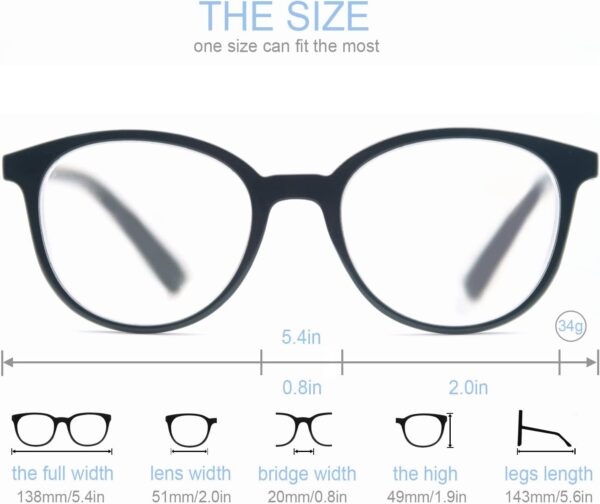 Un Pack de 4 Gafas de Lectura 1.5 /Gafas para Presbicia para Hombres y Mujeres,Buena Vision Ligeras Comodas,Vista de Cerca/Vista Cansada - Image 3