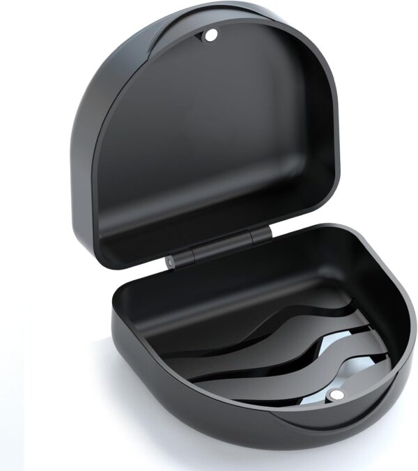 Caja Ferula Dental Caja Aparato Dental: BVN Caja de Dentaduras Postizas, Caja Ortodoncia, Funda Aparato Dental, Retenedor Dental, Caja de Retención, Almacenamiento por Alineadores Dentales Negro