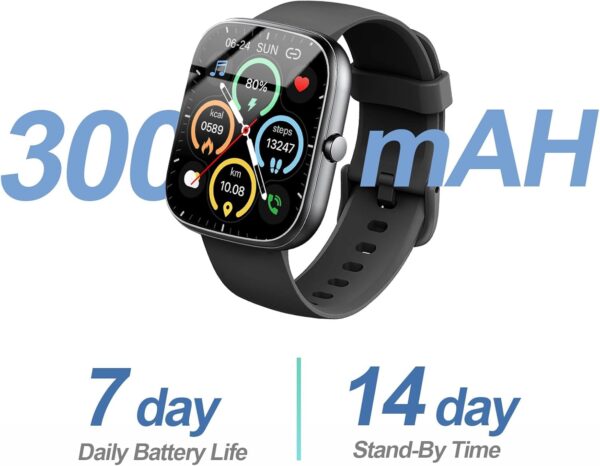 Reloj Inteligente Hombre Mujer, 1.91" HD Smartwatch con Llamadas Bluetooth, Podómetro/Pulsómetro/SpO2/Monitor de Sueño, IP68 Pulsera Actividad con 100+ Modos Deportivos, Smart Watch para Android iOS - Image 6