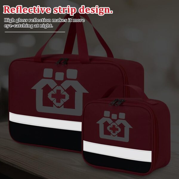 Bolsa de medicamentos, 2 piezas bolsa de medicamentos, bolsa de primeros auxilios impermeable, bolsa de emergencia médica de gran capacidad, bolsa de almacenamiento vacía para la escuela, viajes, - Image 5