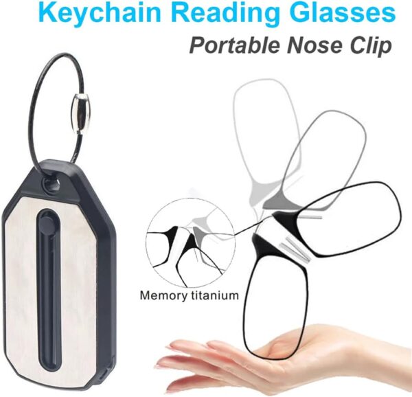 IKOPFLN Presbicia Gafas De Lectura Hombre Gafas Plegables De Lectura Gafas De Lectura Plegables Ultrafinas Para Hombres Mujeres Estuche De Gafas Rectangular Con Hebilla Para Colgar（2.5 Dioptrías） - Image 4