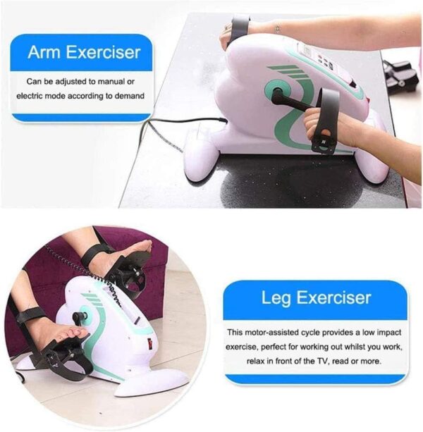 Ejercitador De Pedal Estacionario Debajo Del Escritorio Mini Bicicleta De Ejercicio - Ejercitador De Pedal Con Pantalla LCD, Ejercitador De Pedal Para Personas Mayores, Ejercicio De Brazos / Piernas - Image 3