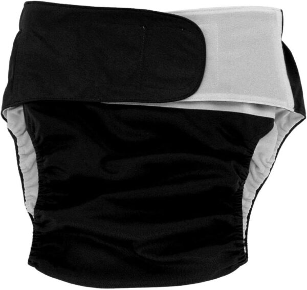 Pañal de tela para adultos, 1 pieza, reutilizable, ajustable, grande, para el cuidado de la incontinencia, pantalones de pañal de tela para personas con incontinencia discapacitadas (Color : Black)