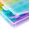 Pastillero Semanal de 4 Tomas Diarias en español, Cerrado Herméticamente Organizador Medicamentos 28 Compartimentos Certificado Alimentario Para La Memoria, Dosificador Pastillas, Viaje - Image 8