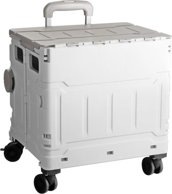 Tanice Carrito Compra Plegable 50L Carro Compra con Ruedas Giratorias de 360° Carro Plegable con Mango Ajustable de Tres Niveles para Comestibles, Compras, Oficina, Almacenaje - Image 7