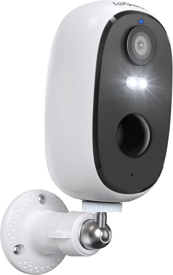 ieGeek 2K Camara Vigilancia WiFi Exterior/Interior sin Cables, Batería Recargable de 5200 mAh, Cámara IP de Seguridad con Impermeable, Detección de Movimiento PIR, Visión Nocturna, Audio de 2 Vias