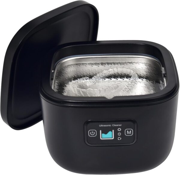 Y-Kelin Máquina de limpieza por ultrasonidos para el hogar, reloj con aparatos para dentaduras postizas, desinfección ultravioleta UV, máquina de limpieza automática