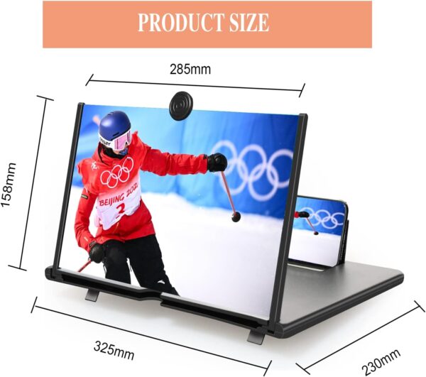 Lupa de Pantalla de 16 Pulgadas para teléfono Celular 3D HD Ampliador de Pantalla de Aumento Compatible con Todos los teléfonos Inteligentes - Image 3