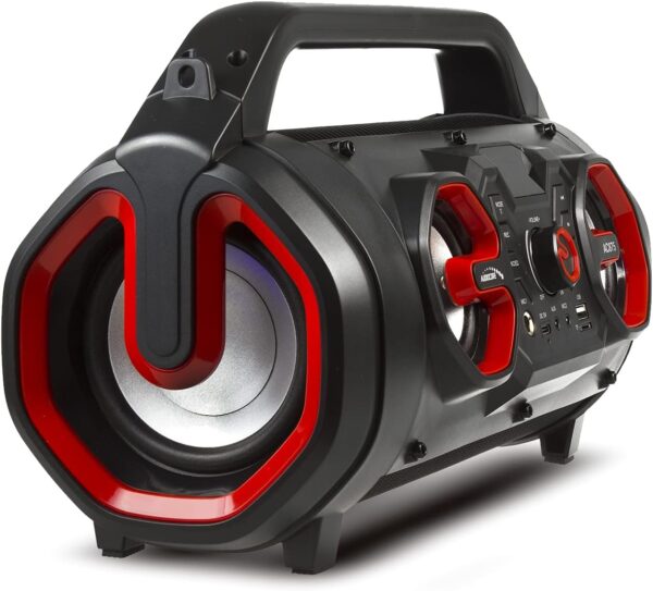 Audiocore AC875 Bazooka Altavoz Bluetooth Portátil Boombox 20W + 5Wx2 IPX4 / Radio/microSD/Aux-In/USB/Iluminación/Puerto de Micrófono - Image 3