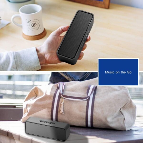 Sonkir Altavoz Bluetooth portátil, Altavoz inalámbrico Bluetooth 5.0 con Graves estéreo 3D Hi-Fi, batería incorporada de 1500 mAh, Tiempo de reproducción 12H (Negro) - Image 8