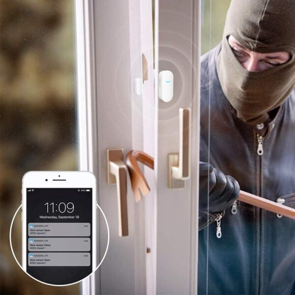 Sensores de Puerta y Ventana WiFi, Alarma Inteligente Tuya con Control de aplicación de notificación Gratuita, Sistema de Alarma de Seguridad para el hogar,Compatible con Alexa (Paquete de 4) - Image 5
