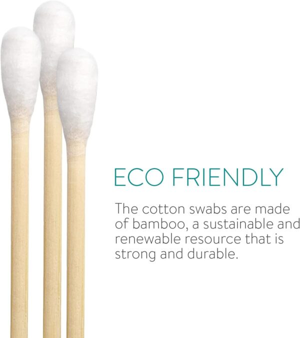 Navaris Bastoncillos para los oídos de bambú y algodón - 800 Palillos de orejas 100% reciclables biodegradables y ecológicos - 4 cajas de 200 uds. - Image 4