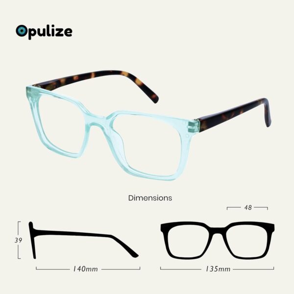 OPULIZE KOI Gafas de Lectura - Elegante Marco Rectangular Ancho - Visión Óptima - Hombre Mujer - Bisagras de Muelle - R50- - Image 2