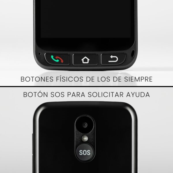 SPC Zeus 4G Pro + Carcasa | Smartphone fácil Uso Mayores | Iconos XXL, Botón SOS, Configuración remota | 5,5”, 4GB RAM, 64GB Memoria Interna, cámara 13MP, Android 11, Base de Carga, Negro - Image 3