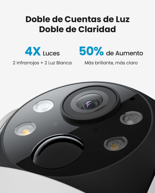 ieGeek 3MP Camara Vigilancia WiFi Exterior Solar con Bateria Sin Cables, Camara Vigilancia Exterior Solar Visión Nocturna Color, PTZ 360° App Remoto, Humana Detección, IP65, Voz Bidireccional (2PCS) - Image 3