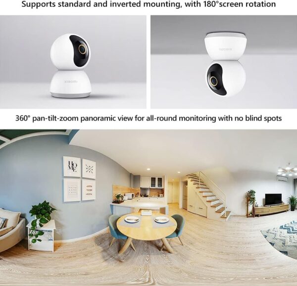 Xiaomi Smart Camera C300 | Cámara de vigilancia Interior con WiFi 360º | Cámara de Seguridad sin Cable con Resolución 2K | Cámara para Interior con Detección del Movimiento y Visión Nocturna - Image 8