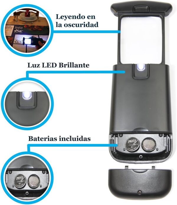 EasY Magnifier Lupa de Bolsillo con Luz LED 3X movil; Lupas pequeña Lectura de Gran Aumento Profesional; Lupa de Mano Niños iluminada para Leer; Regalos para Personas Mayores e Infantil - Image 6