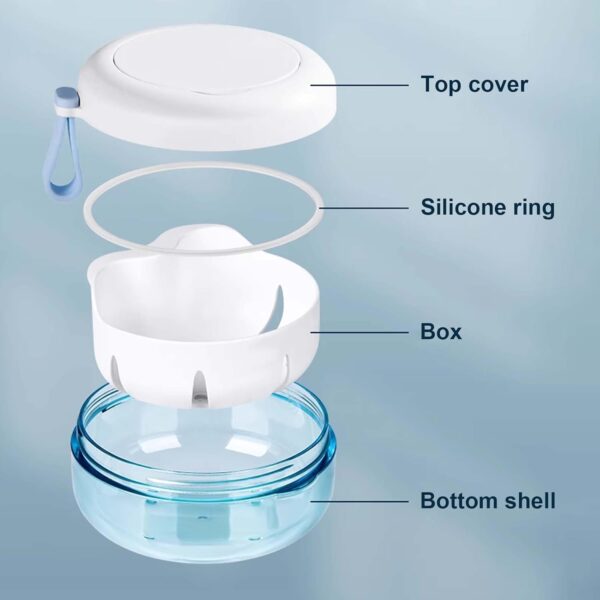 Caja para Dentaduras Postizas, Estuche Protector Bucal con Espejo, Caja Portátil Limpieza Ortodoncia Blanco, Baño para Dentadura, Porta Dentaduras - Image 5
