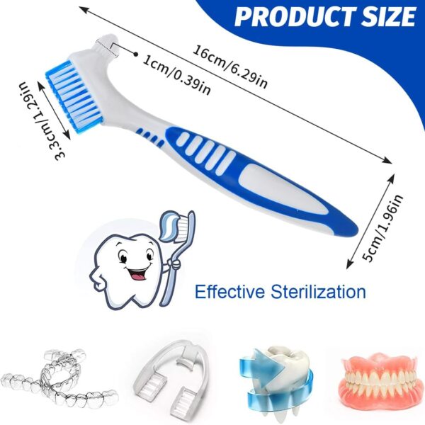 ZKGYUS 5 Piezas Juego de cepillos de dientes para prótesis, cerdas multicapa, Cabeza de Cerdas Cepillos de Limpieza de Prótesis Portátiles Dentaduras,Para Dentaduras Cuidado - Image 6