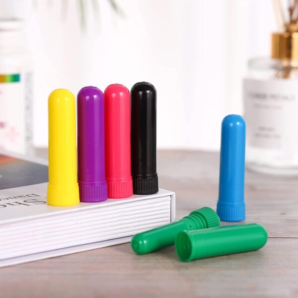 Kiuiom Plástico Tubo Aromaterapia,Tubos de Aceite Esencial,Palillos de Inhalador,Inhaladores Nasales 7pc Inhalador Aromaterapia con Mechas para Relajar el Cuerpo y Ayudarlo Dormir - Image 3