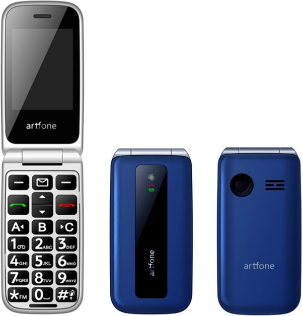 artfone Teléfono Móvil para Mayores, Senior Móviles de Teclas Grandes, SOS Botón, Pantalla de 2,4 Pulgadas, 2G gsm, Doble SIM, Llamada rápida, Sonido Fuerte de Radio, 1200mAh Batería, Azul - Image 2