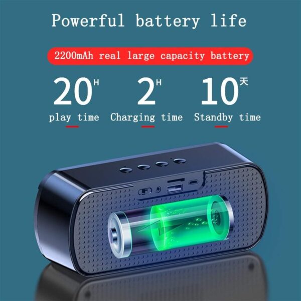 ZXQZ Altavoces portátiles Altavoces Bluetooth, Mini Altavoz Inteligente Inalámbrico Impermeable Portátil, Coche Super Subwoofer bocinas (Color : Black) - Image 7