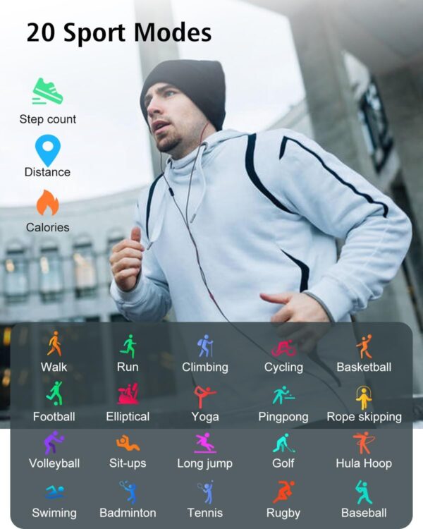 RUIMEN Smartwatch con Llamadas,Reloj Inteligente Haga Reciba Llamada y Asistente Voz, Smartwatch Mujer Hombre con Podómetro Oxígeno Sanguine Impermeable IP68 100+ Deportes Modos Pulsera de Actividad - Image 5