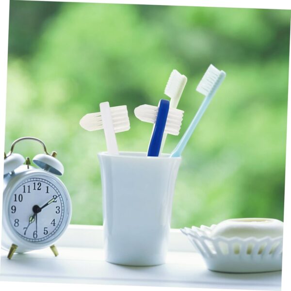 Healeved 2 Piezas cepillo de postizos Limpieza postiza Cuidado prótesis blanqueamientos cepillo de oral cepillos limpiadores de dentaduras postizas - Image 6