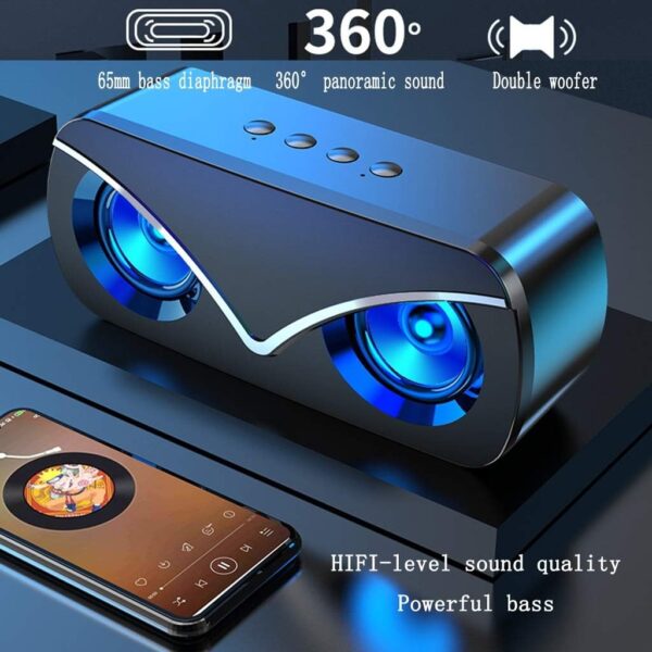 ZXQZ Altavoces portátiles Altavoces Bluetooth, Mini Altavoz Inteligente Inalámbrico Impermeable Portátil, Coche Super Subwoofer bocinas (Color : Black) - Image 9