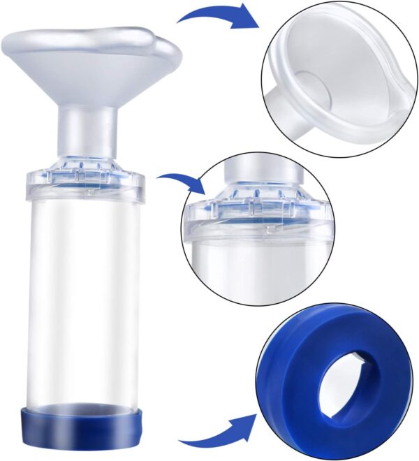 Free-Space Cámara de Aerosol para inhalador con indicador de respiración - Máscara de Silicona de Forma Redonda, Espaciador de asma para Gatos - Incluye 2 máscaras para un Mejor Ajuste - Image 3
