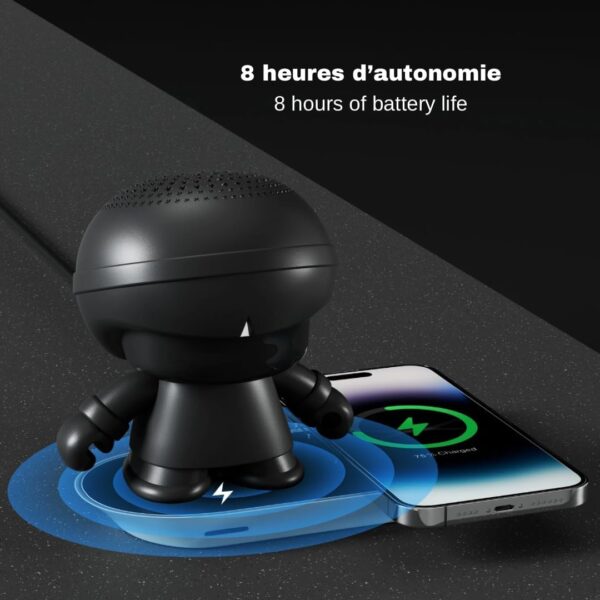 Xoopar Altavoz Bluetooth Portátil de Plástico Reciclado- Xboy-R Negro. Altavoz Portátil con Luz LED - Potente Sonido 360° - Función NFC. - Image 2
