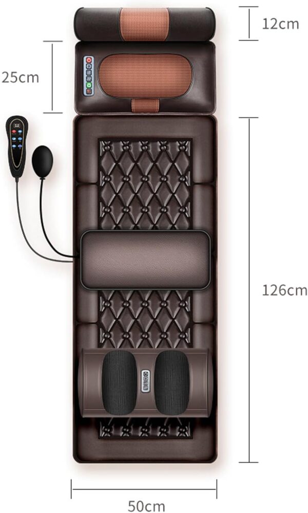 SSLW Estera De Masaje De Cuerpo Completo con Calor para Aliviar El Dolor De Espalda, Cama De Masaje De Espalda con 10 Motores Vibratorios, Vibración, Amasamiento Y Masaje De Todo El Cuerpo del Cuello - Image 3