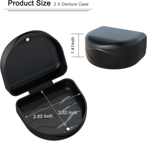 Caja Ferula Dental Caja Aparato Dental: BVN Caja de Dentaduras Postizas, Caja Ortodoncia, Funda Aparato Dental, Retenedor Dental, Caja de Retención, Almacenamiento por Alineadores Dentales Negro - Image 2