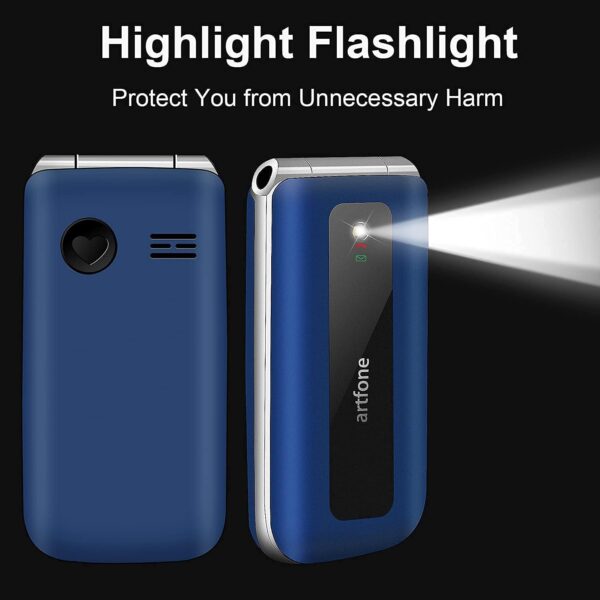 artfone Teléfono Móvil para Mayores, Senior Móviles de Teclas Grandes, SOS Botón, Pantalla de 2,4 Pulgadas, 2G gsm, Doble SIM, Llamada rápida, Sonido Fuerte de Radio, 1200mAh Batería, Azul - Image 5