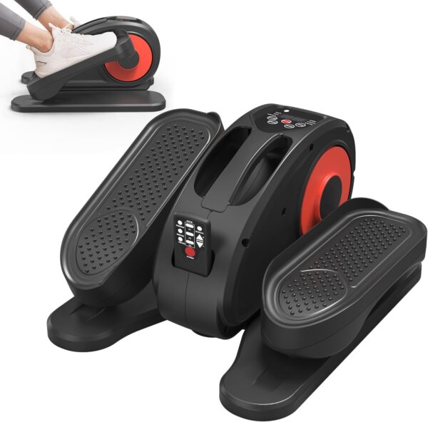 Ejercitador de Pedal Elíptico,Entrenador Elíptico Debajo del Escritorio con Pantalla Control Remoto Pedal Antideslizante,Mini Elíptica Portátil de Velocidad Ajustable para Gimnasio en Casa Oficina