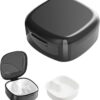 Caja para prótesis dentales con colador, caja de prótesis para prótesis, caja de almacenamiento con recipiente colgante para dentaduras postizas, caja de llaves (negro)