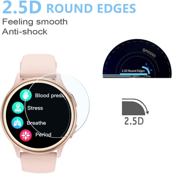 Frgnie Protector de pantalla compatible con reloj inteligente AIMIUVEI G53 para mujer (3 unidades) de 1,27 pulgadas, dureza 9H, protector de pantalla de vidrio templado - Image 3