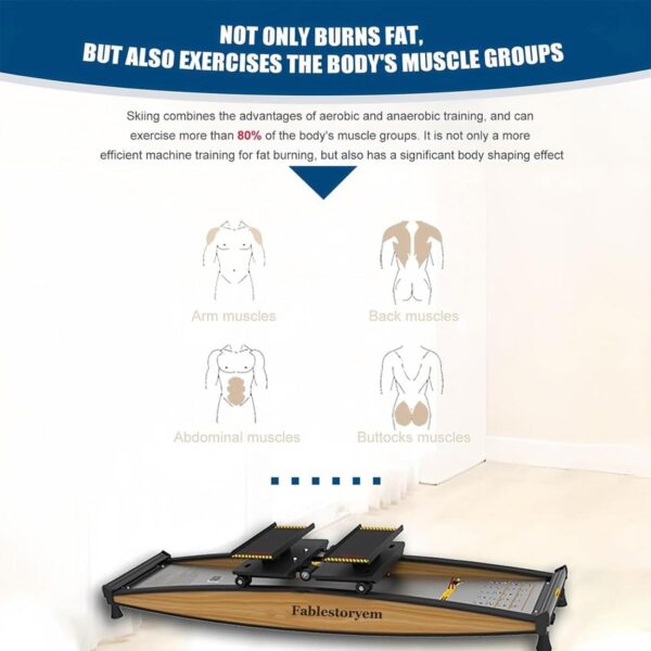 Máquina de ejercicio de esquí,máquina de esquí simulada for interiores con bastones y tapetes de esquí,elíptica 3D,equipo de ejercicio esquí,juego herramientas entrenamiento fuerza y ​​equilibrio - Image 3