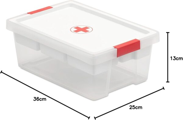TATAY Caja Botiquín Primeros Auxilios con Tapa, 7L de Capacidad, con Asas, Tapa 100% Materiales reciclados, Libre de BPA. Medidas 25 x 36 x 13 cm - Image 6
