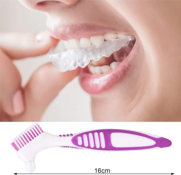 LacyMC 2 PCS Cepillo De Dientes Para Dentaduras,Cepillos de Limpieza de Prótesis Portátiles,Cepillos de Limpieza de Dentaduras,para Cuidado Dentaduras Postizas - Image 5