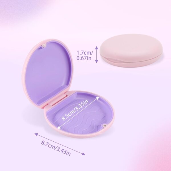 EUPSIIU 2 Piezas Caja Ferula Dental, Caja De Retenedor, Caja de Dentaduras, Caja de Retención de Ortodoncia, Caja Dentadura Postiza, Caja de Prótesis, Almacenamiento por Alineadores Dentales (Rosa) - Image 2