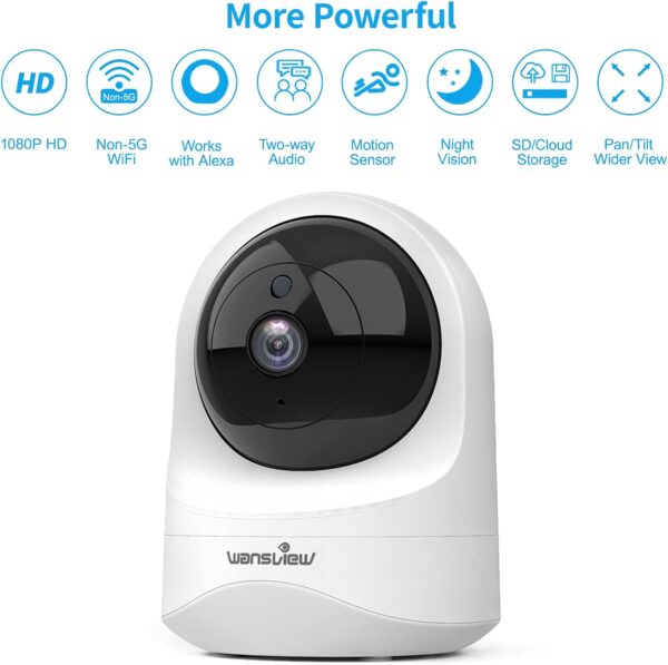 wansview Cámara IP WiFi, 2K Cámara Vigilancia WiFi con Visión Noturna Detección de Movimiento, Audio Bidireccional, Compatible con Alexa, Cámara de Seguridad Bebé Mascotas, Q6 - Image 2