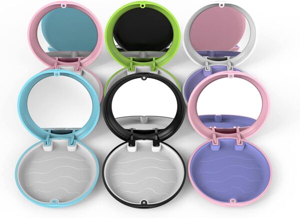 YOUYA DENTAL - Funda de retención de alineador ortodóntico sólido 2 unidades caja de retención de dentadura falsa, protector bucal, funda protectora con espejo para odontología de cuidado bucal - Image 6