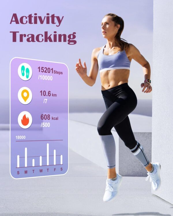 RUIMEN Reloj Inteligente Mujer Hombre con Llamada,1,85" Smartwatch con Pulsómetro,Podómetro,Oxímetro,Monitor Sueño,Esfera de Reloj Personalizada,Impermeable IP68 Pulsera de Actividad para iOS Android - Image 7