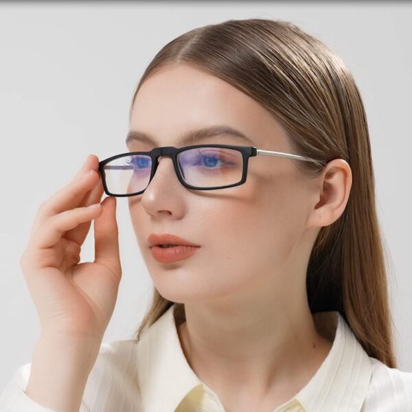 Hubeye Gafas de lectura plegables anti-luz azul para hombres y mujeres con poste telescópico caja elástica ultraligera de moda portátil 1.50 - Image 6