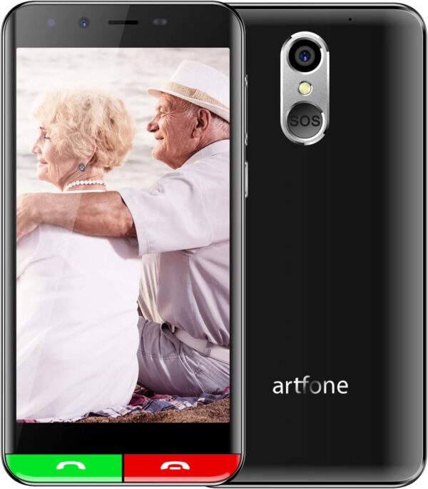 Teléfono Móvil para Personas Mayores 4G, Smartphone Artfone Smart_500, Senior, Botón SOS, Iconos Grandes, Base de Carga, Modo Sencillo, Volumen Alto, Batería 2550 mAh (Smart-500-Negro-2024) - Image 3