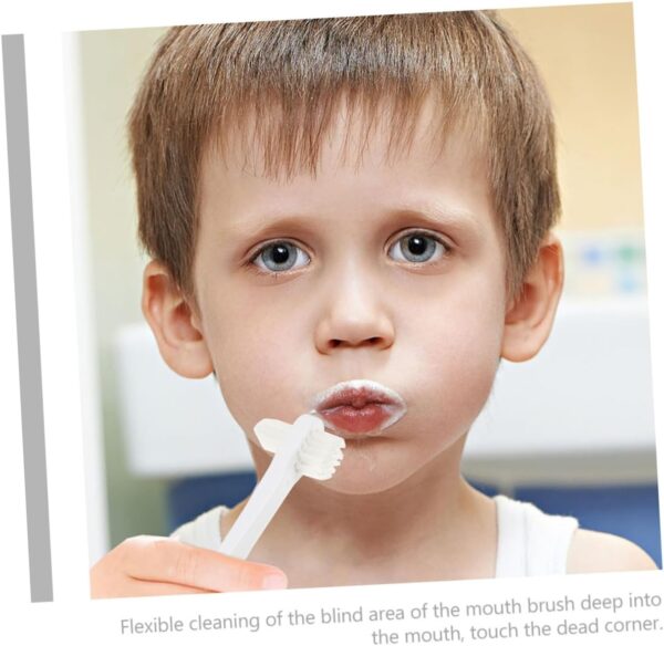 Healeved 4 unidades de doble cabezal falso cepillo de dientes para prótesis cepillo de dientes de prótesis cepillos de dientes duros para adultos doble cabeza cepillo de dientes sensorial dentaduras - Image 5