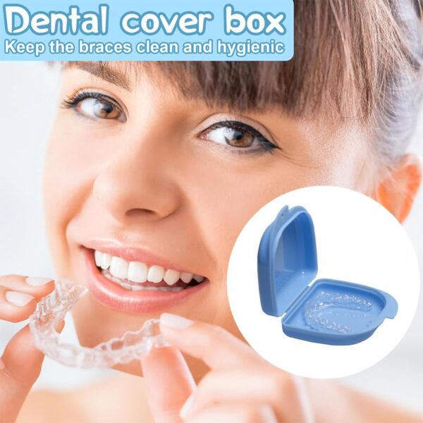 INGJIA Caja ortodoncia, 4 Piezas Caja de baño para dentadura postiza, Caja Ferula Dental, Caja de Dientes para Proteger los Dientes con Agujeros de ventilación, Caja de dentadura de ortodoncia - Image 4