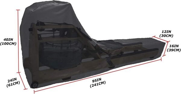 Cubierta para Náquina de Remo,Cubierta Protectora para Equipos de Fitness Remo - Impermeable, Anti-UV y Antipolvo(241 x 61 x 100 CM) - Image 5